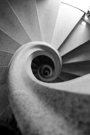 Stair in the cathedral of Sagrada Familia in Barcelona